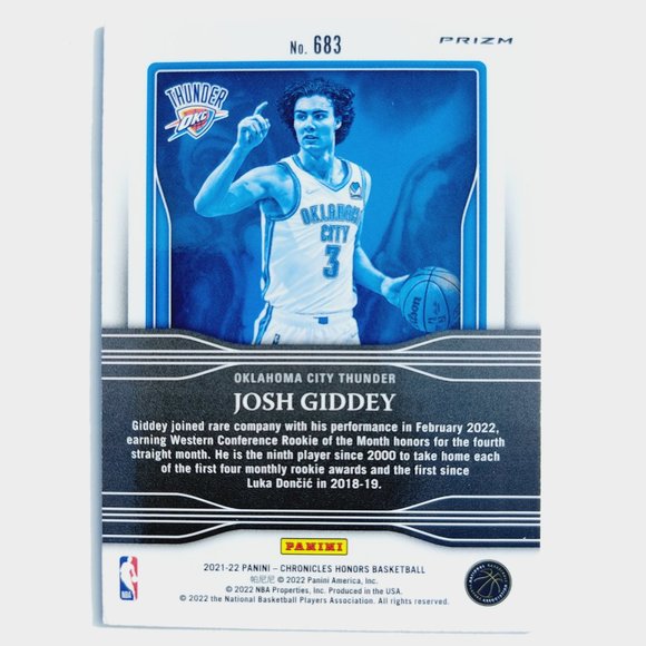 Oklahoma City Thunder (Josh Giddey) - BKBL [21_JG5] - Rookie Card (RC) - Picture 3 of 3